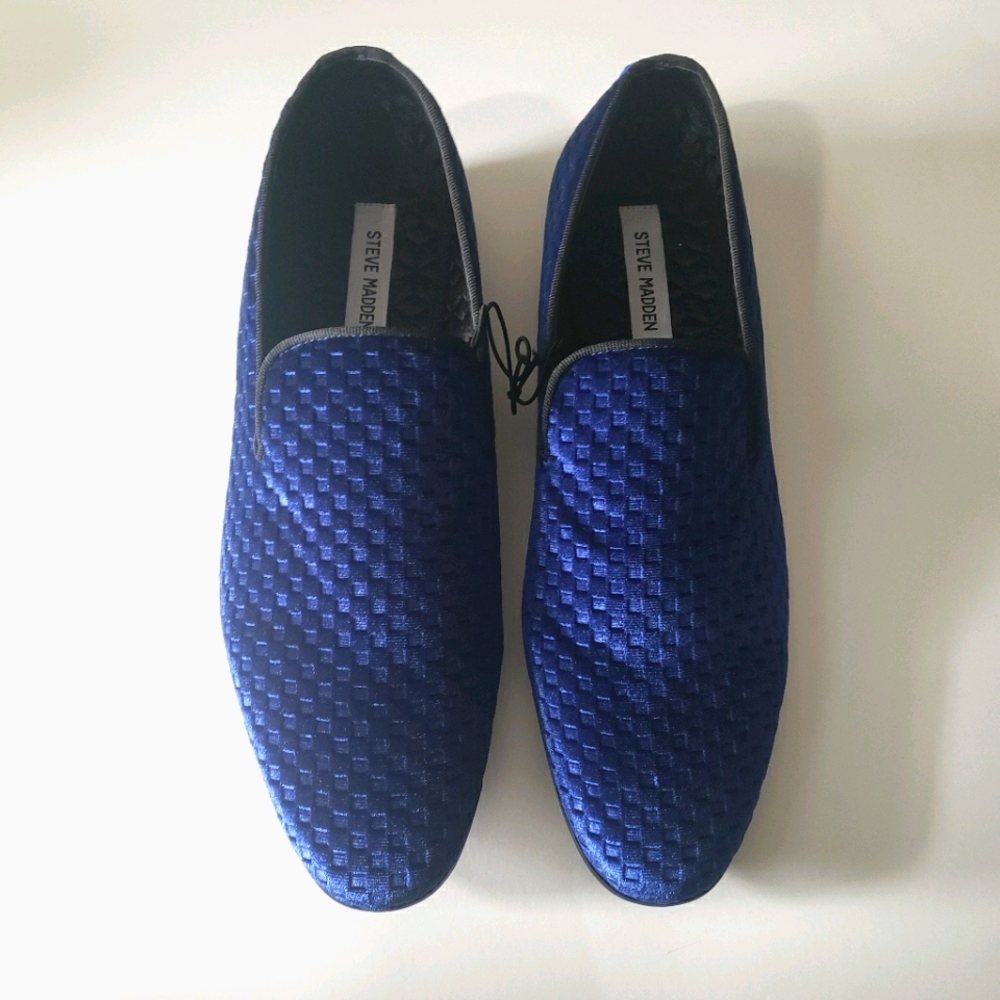 Quintin Blue Velvet Steve Madden Loafers Size 10